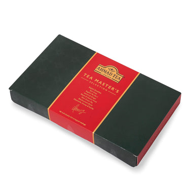 Ahmad Tea Black, Green, & Herbal Teas, Tea Master's  Selection Red & Green Gift Box, Variety of 8 Teas, Teabags 48 ct - Caffeinated, Decaffeinated, and Sugar-Free